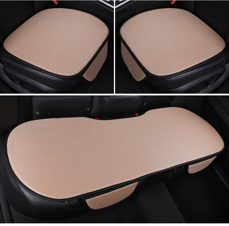 Cross-border drop shipping: Summer car seat cushion set, featuring breathable ice silk material, a three-piece set, non-slip design, and thickened padding for all-season use