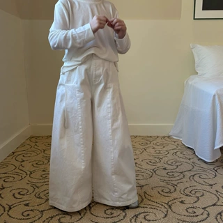 女童裤子秋季韩版纯棉阔腿裤中小童休闲长裤2026新款白色童裤