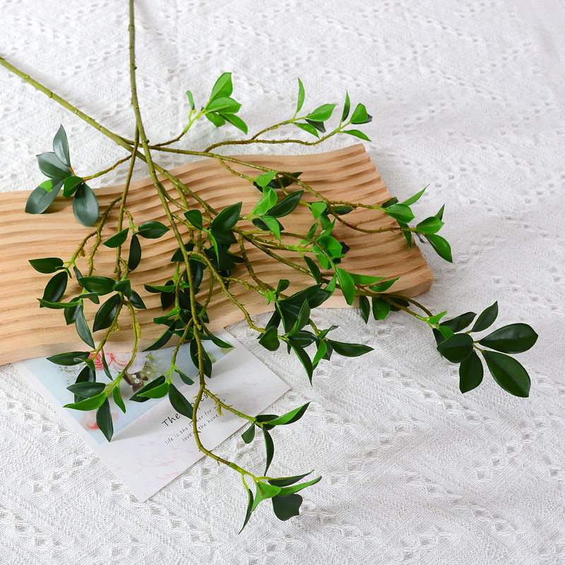 Té de montaña artificial Milan hoja pequeña hoja de Banyan HOJA DE Banyan planta verde Rama larga casa decoración de plantas verdes