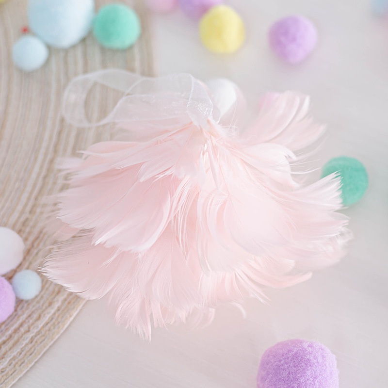 7cm Rosa espuma embrión pluma BOLA DE Navidad decoración de la boda centro comercial ventana techo colgante árbol de Navidad colgante