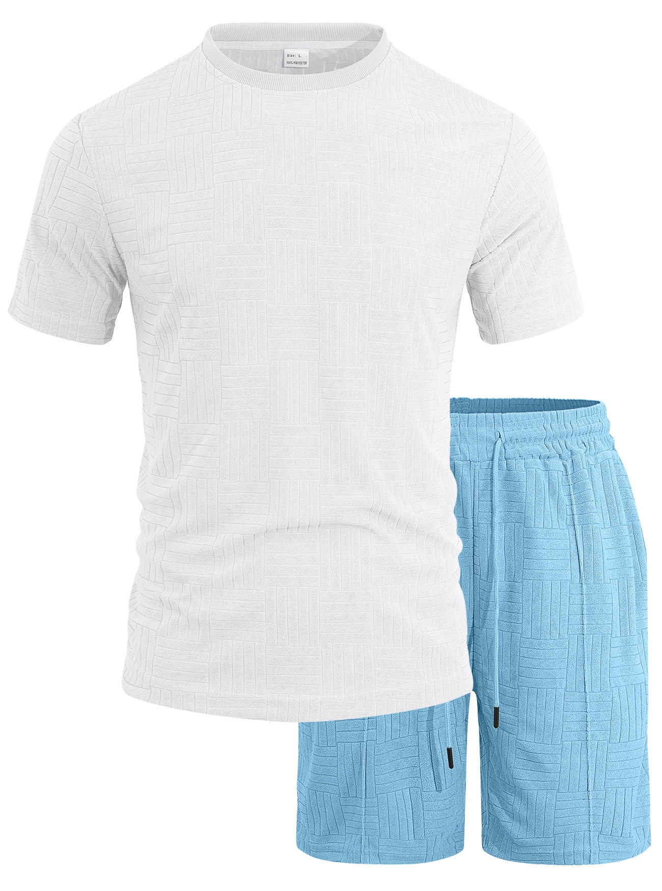 Toallas de hombre transfronterizas, ropa de botellas, pantalones cortos de mangas cortas, comercio exterior, verano transpirable, juego de deportes estadounidenses de dos piezas