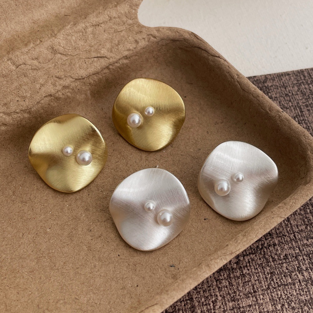 16g Weight 1 Pair IG Style Simple Style Geometric Plating Inlay Copper Pearl Ear Studs
