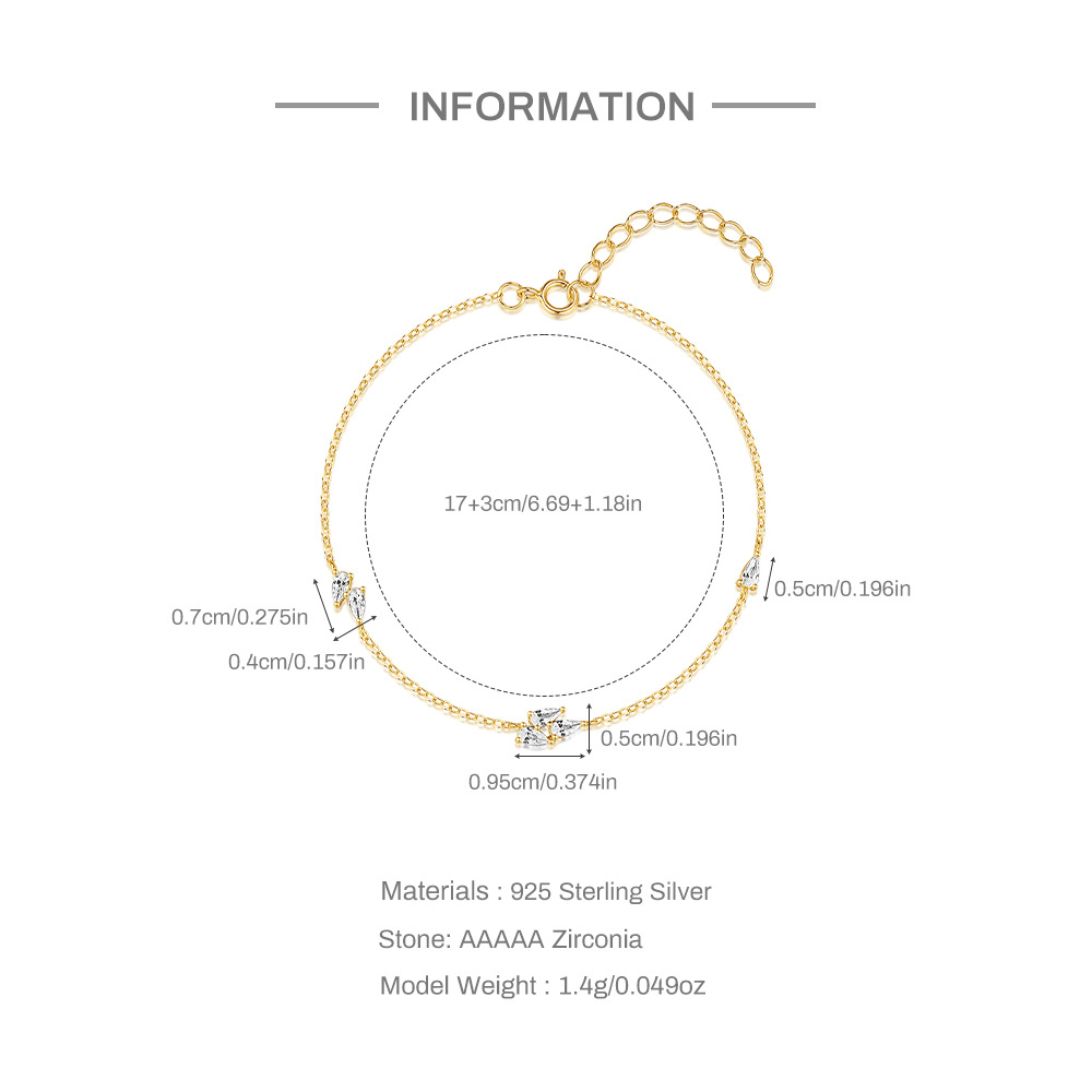 S925 Sterling Silver Water Drop Zircon Vortex Spray Creative Bracelet And Necklace Set   Diamond-Embedded Elegant Jewelry display picture 1