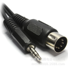5针DIN公头转插孔立体声公头音频电源延长线可用于电脑音响连接线