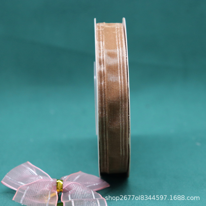 Borla de color caqui 1,5 cm * 30 yardas