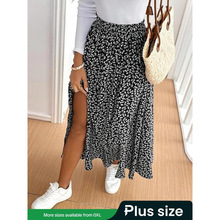 H 27938 Floral Split A-line Skirt �黨���� A �ְ�ȹ�羳