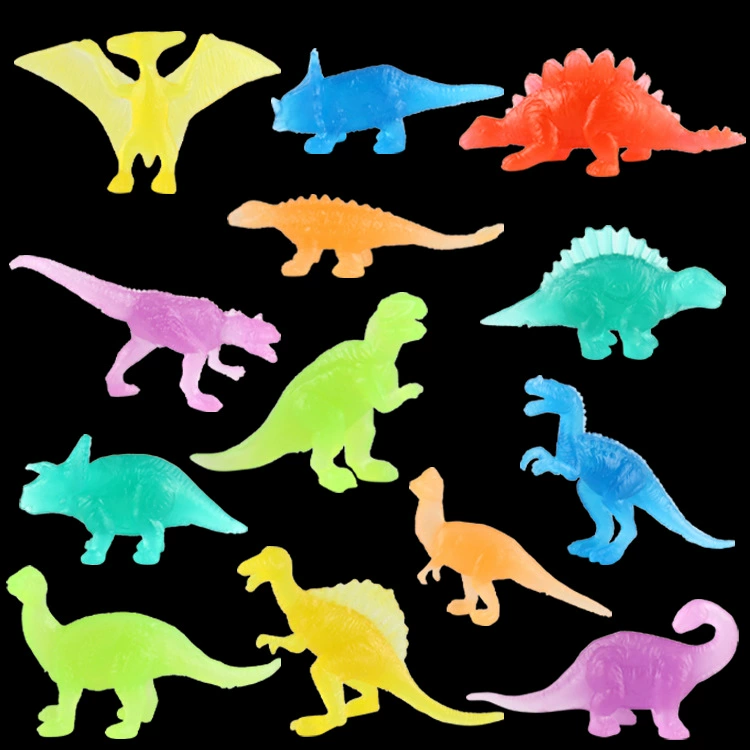 Трансграничное моделирование светящийся маленький динозавр 6CM сплошной 13 детских когнитивных археологических игрушек DIY модели птерозавра оптом