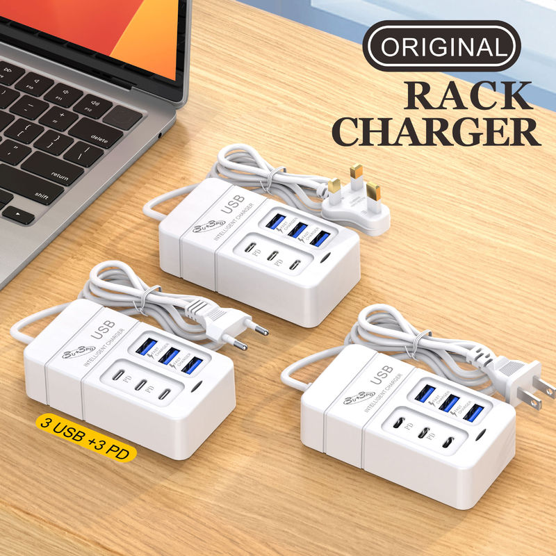 New Mobile Phone Charger 3Pd3Usb Multi-Port Charging Head 6Usb Socket 35W Fast Charging 3A Base Charger New Mobile Phone Charger 3Pd3Usb Multi-Port Charging Head 6Usb Socket 35W Fast Charging 3A Base Charger