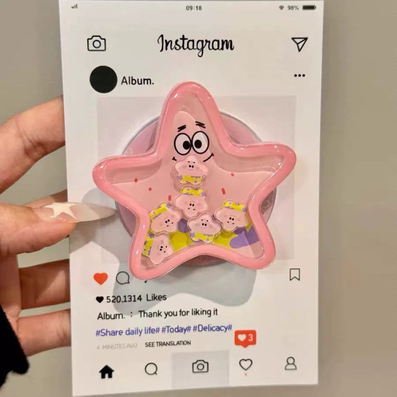 Five-Pointed Star Patrick Star Shake-And-Shake Stand Compatible with Magsafe Magnetic Phone Holder, Extendable and Foldable with Strong Suction for Women Five-Pointed Star Patrick Star Shake-And-Shake Stand Compatible with Magsafe Magnetic Phone Holder, Extendable and Foldable with Strong Suction for Women