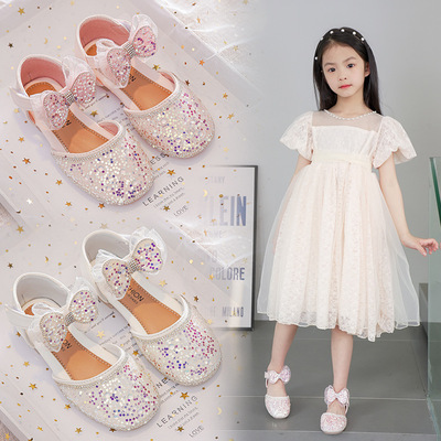 Girls kids baby stage performance princess shoesr girls princess shoes soft bottom water getting students children girl child party flower girls sandals