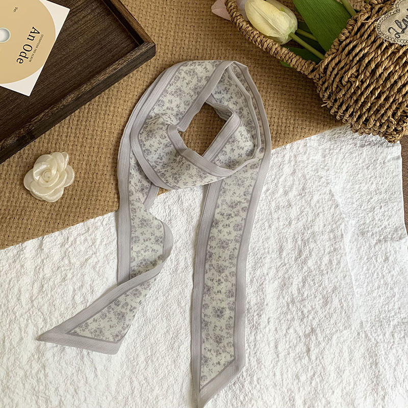 Bufanda de seda, bufanda pequeña de moda de alta gama, flor de todo fósforo, clip tridimensional, decoración de flores, serpentín, diadema