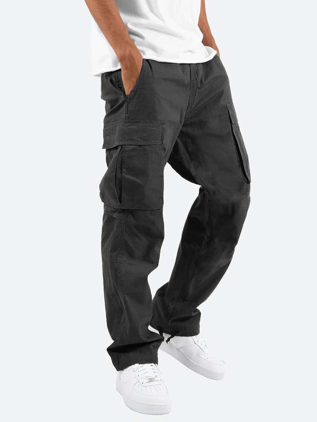 Pantalons décontractés pour hommes, nouveaux vêtements de travail d'été pour hommes avec cordon de serrage, pantalons décontractés multi-poches_voghion.com