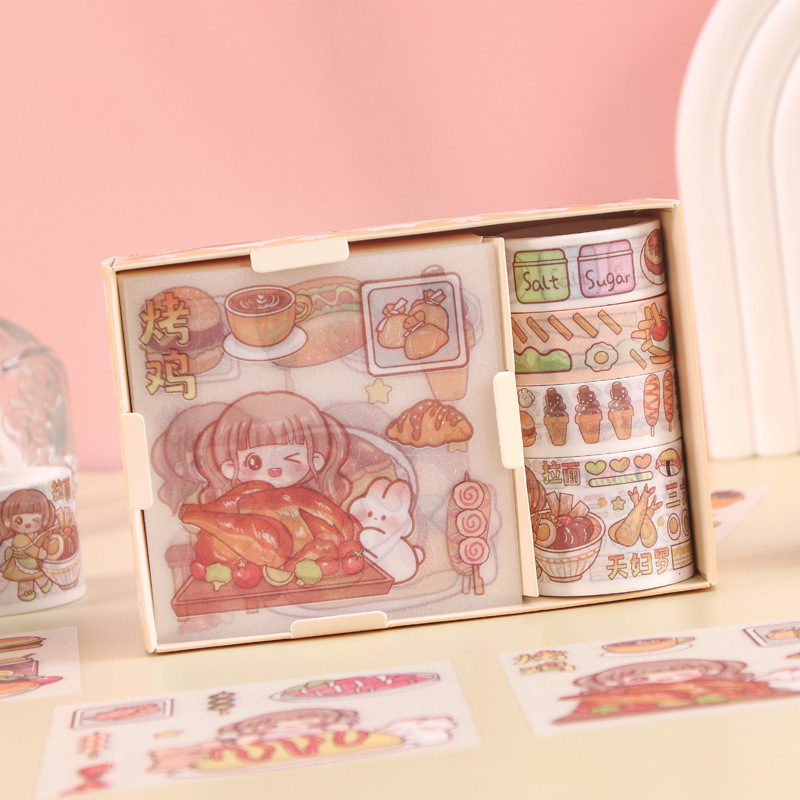 Sticker Tape Journal Gift Set Cute Fresh Girl Diary DIY Decorative Material