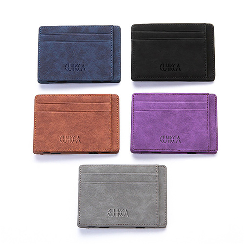 Flip wallet creative men's magic wallet PU card holder men's coin purse short zipper wallet wholesale