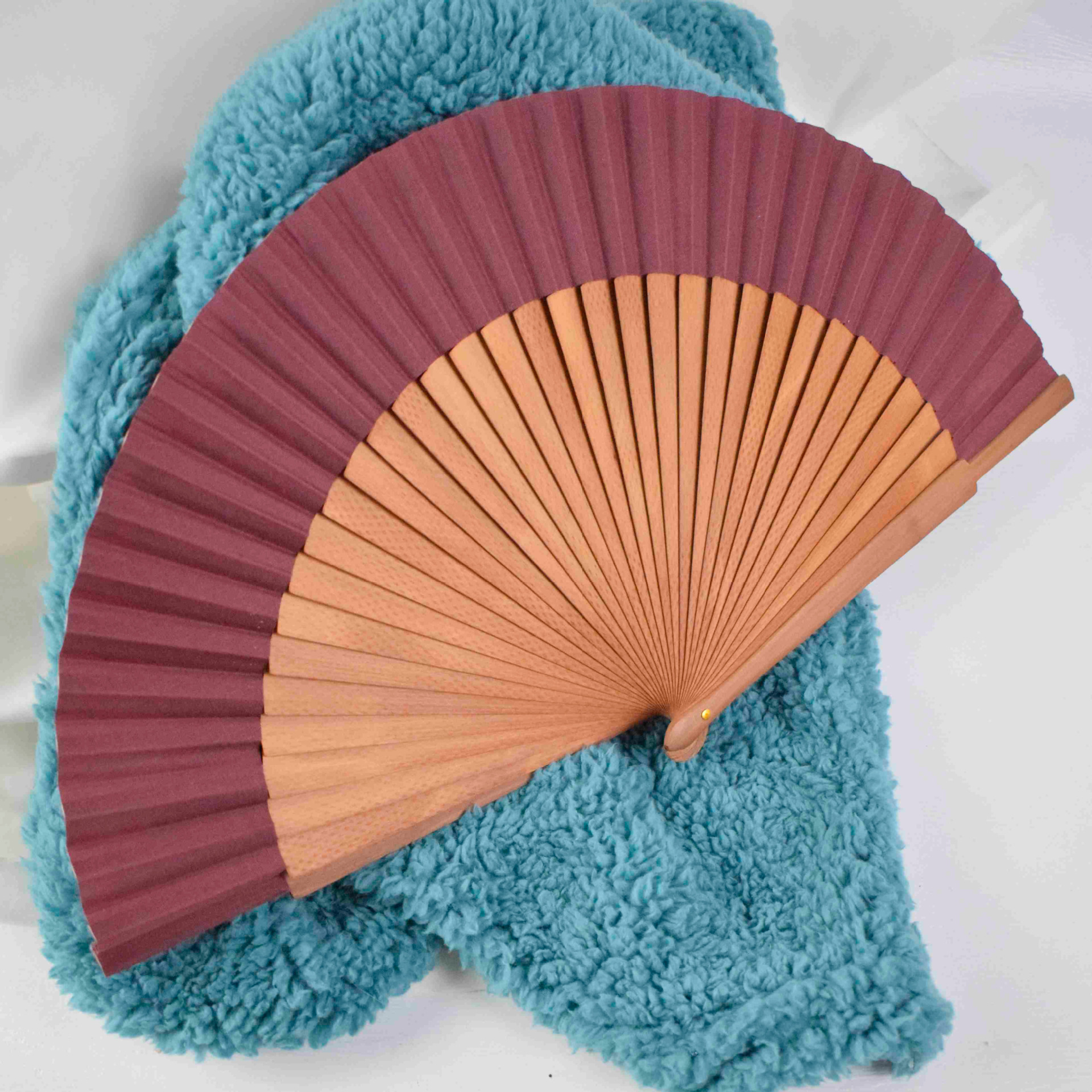 34 poliéster cuadrado ventilador de algodón brillante textura cepillo tung óleo hierro hueso de madera ventilador de madera español hermoso ventilador de regalo hecho a mano