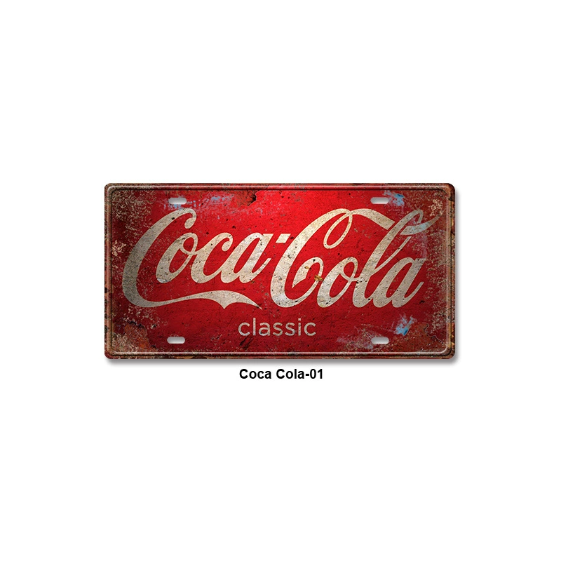 Ретро табличка (Coca Cola) 15×30 см, железная настенная декорация для бара и дома