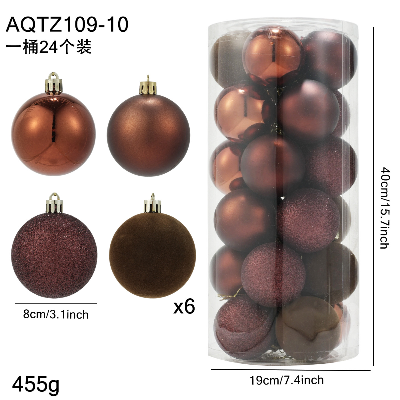 Bolas de Navidad de 8CM / 24 pcs
