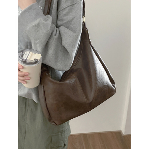 Maillard Retro Crossbody Bag Women's 2024 New Trendy Korean Tote Bag Versatile Large Capacity Shoulder Bag