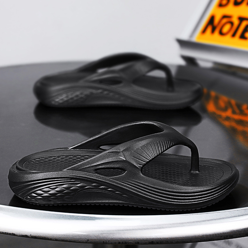 Primavera y verano nuevo estilo EVA zapatillas de hombre planas ligeras, simples y versátiles, chanclas de punta abierta transpirables de playa