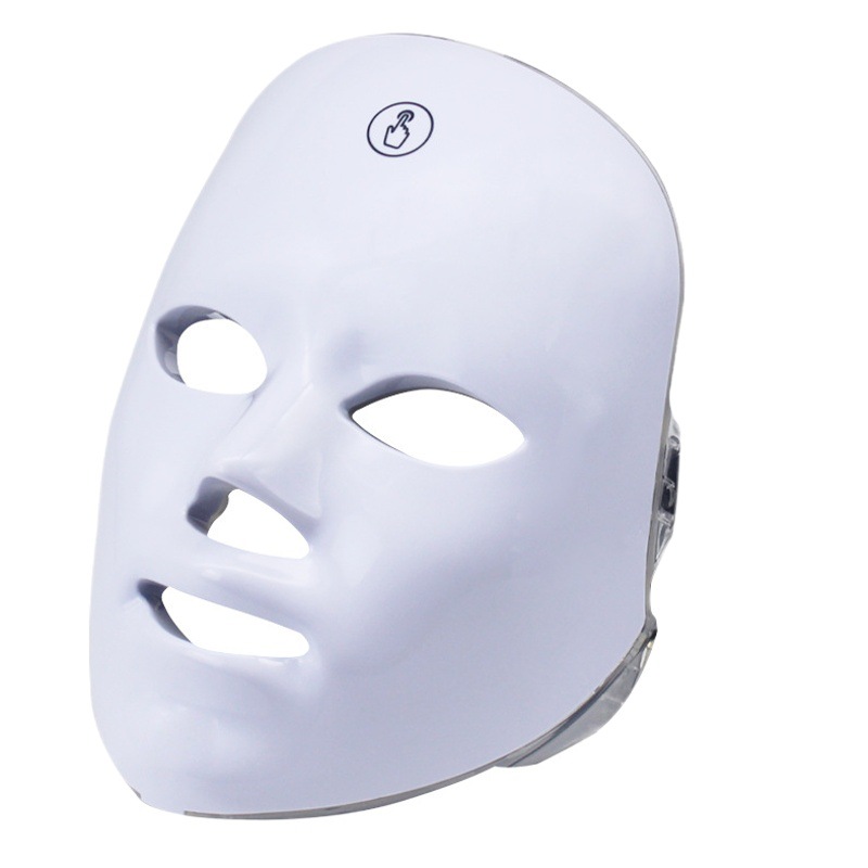 Seven-Color Light Beauty Mask, Photon Skin Rejuvenation Device, Acne Removal and Light Mark Removal, Household Eye Area USB Charging Touch Led Mask