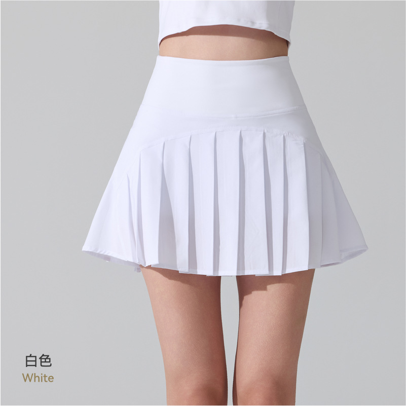 Falda de tenis transfronteriza anti-diversión antibacteriana desnuda falda deportiva transpirable entrenamiento de carrera bádminton yoga falda fitness image 6