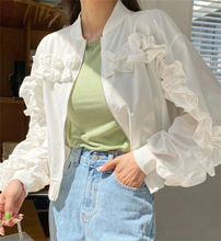 现货 2022热销日韩乐天ins新款宽松百搭短款外套棒球服长袖上衣女