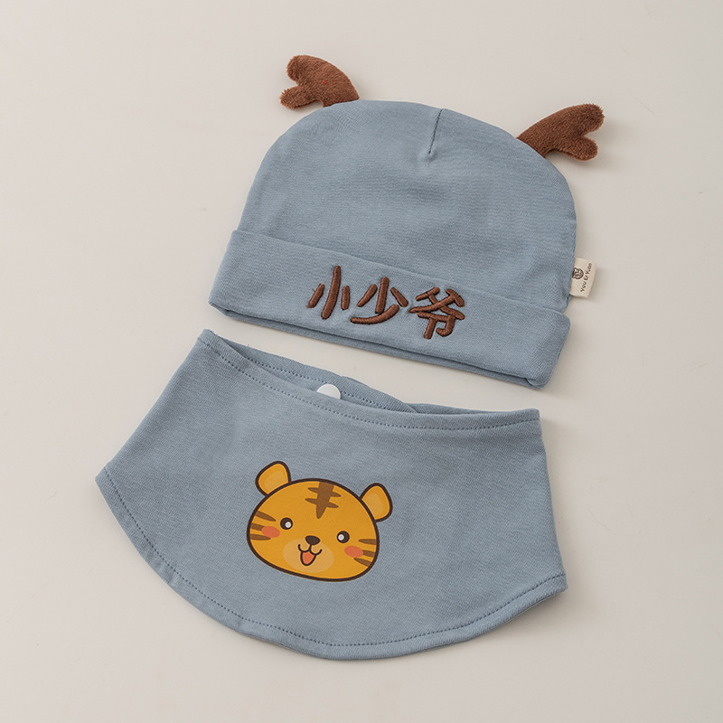 Sombrero coreano para recién nacidos primavera y otoño triángulo toallas de saliva set adorable bebé super lindo sombrero bebé sombrero