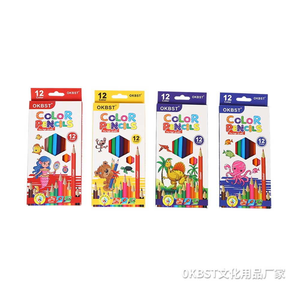 24 colores de doble cabeza triángulo Varilla lápiz de color aceitoso 36 color plomo Niños Estudiantes de la escuela primaria para colorear traje de pintura