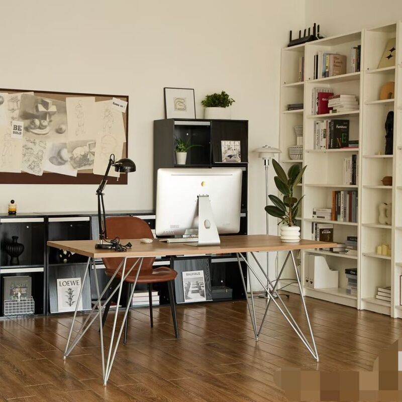 Nordic Solid Wood Large Desk Simple Double Study Table Home Desk Living Room Long Table Workbench Computer Table