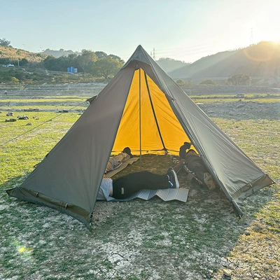 Winter Snow Skirt Flame Retardant Anti-Scald Chimney Hot Tent 2-3 People Wood Stove Warm Heat Tent Pyramid Tent (Avtomobil dam çadırları) - 2-3-people-210t-olive-green-polyester-snow-skirt-flame-retardant-inner-tent-outer-tent-aluminum-pole-set-about-38kg-45x19x19cm