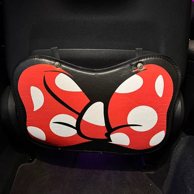 Car Seat Anti-Kick Pad Rear Universal Car Rear Seat Back Cute Kidsren's Car Backrest Anti-Dirty Pad (Chair back anti-kick pad) - bow-anti-kick-pad1-short-style