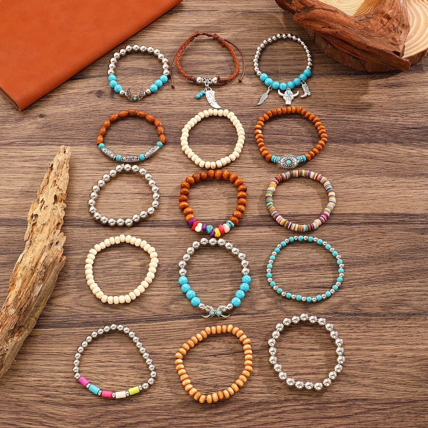 38g Weight Bracelets Classification Resin Chain Material Beaded Chain Chain Type 1 Set Quantity Holiday, Daily Occasion Alloy, Resin Material Round Pattern All Seasons Season Women's Gender Vintage Style, Classic Style Style Vintage Style Classic Style Round Alloy Resin Beaded Chain Beaded Bracelets Wholesale 4