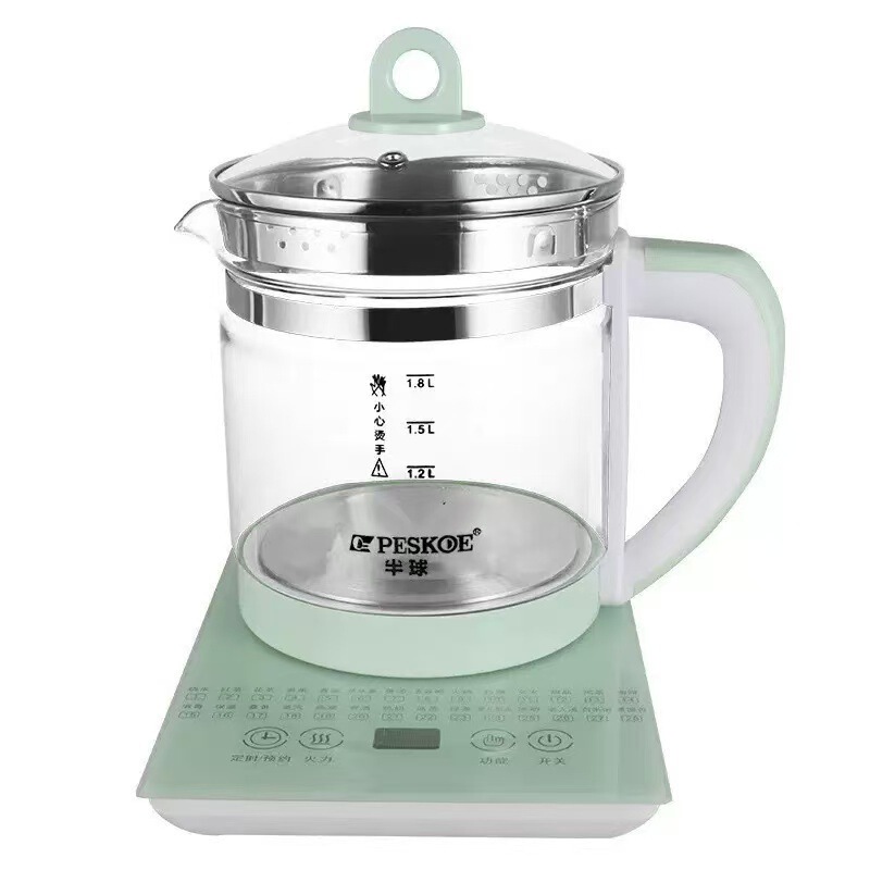 半球1.8L养生壶家用小型办公室全玻璃煮茶器多功能烧水壶煮花茶壶|undefined