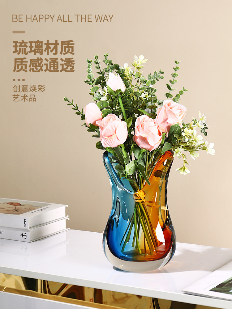 Light luxury internet celebrity glass vase ornaments