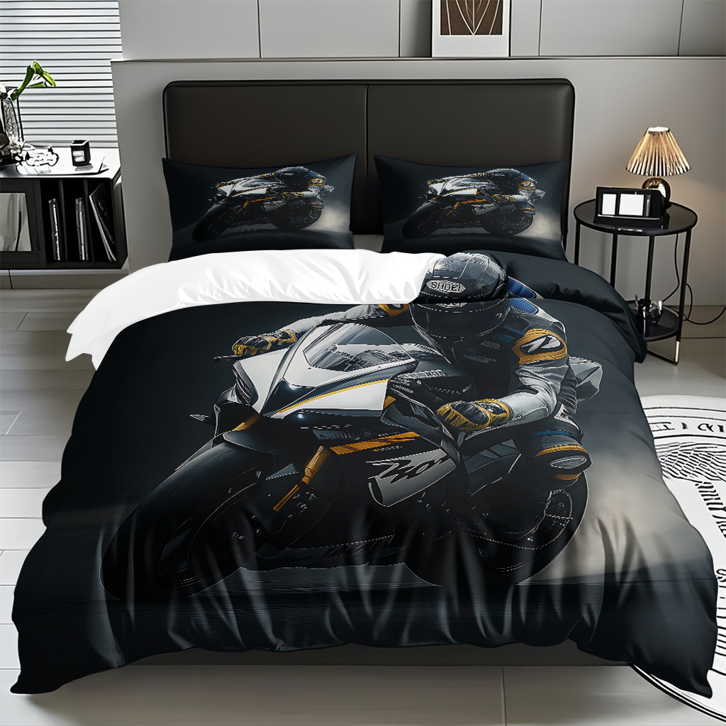 TEMU / JIT hogar transfronterizo motocicleta cool transpirable impresión digital colcha colcha