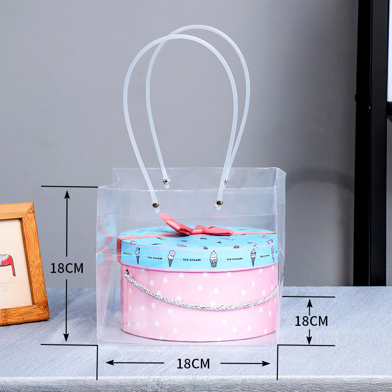 Directo de fábrica transparente flor bolso trapezoidal ramo bolso de mano Día DE LA Madre bolsa de regalo de mano