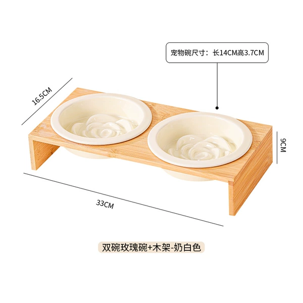 Flower beige frame double bowl