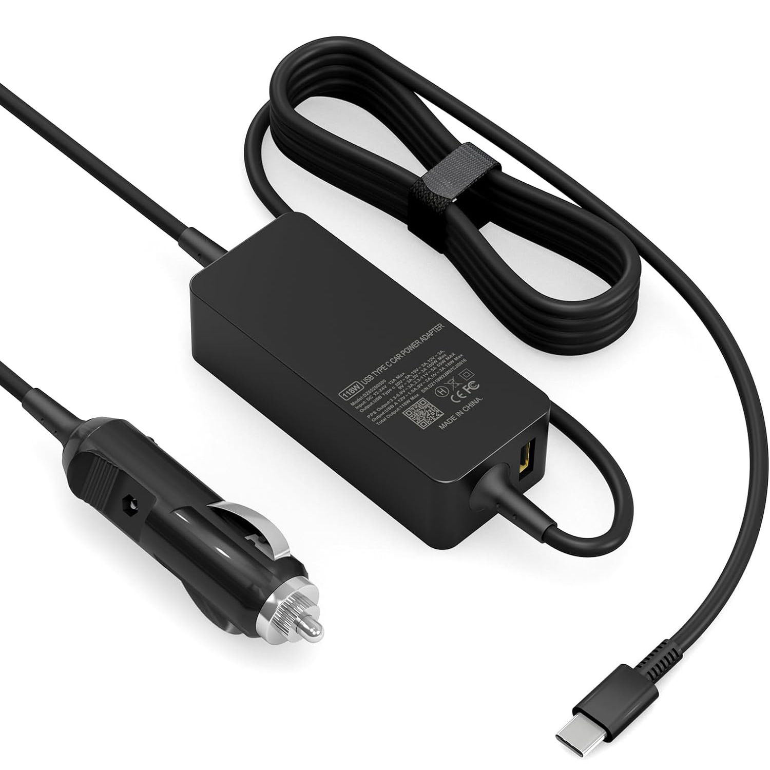 100W车载充电器，兼容Dell MacBook 惠普三星华硕车载适配器118W