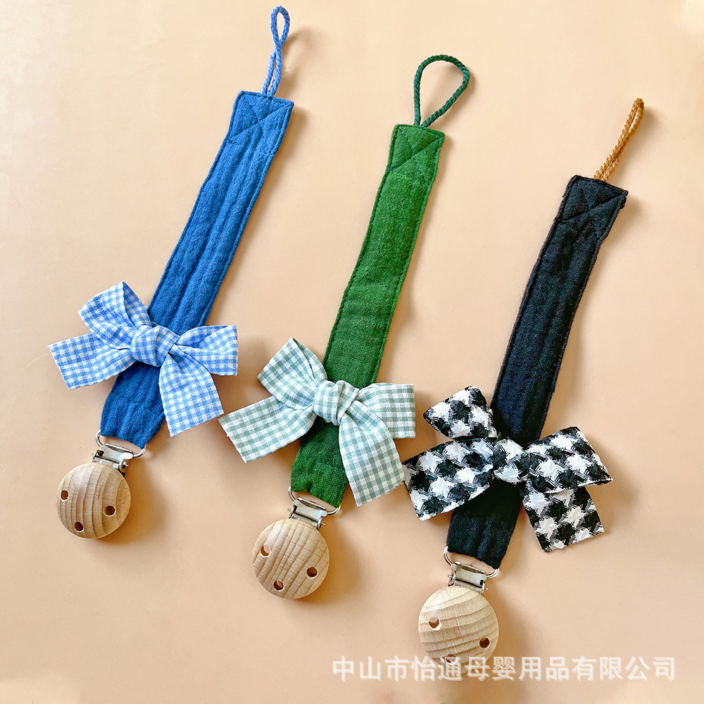 Korean Style Baby Pacifier Chain, Cute Bow, Toy Chain, Bite-Proof Anti-Lost Clip, Pacifier Clip Buckle