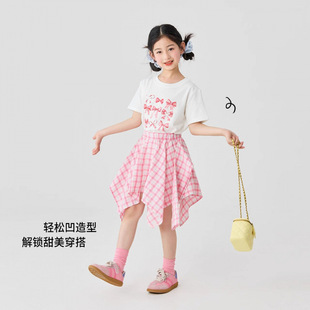 New Style Plaid Skirt for Girls, Summer Children's Irregular Skirt, Girl's Short Skirt