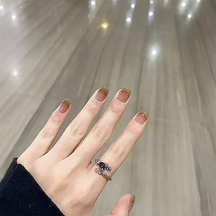 Shake Tone Explosive Wearing Armor The Wizard of Oz Short Gradient French Wearable Armor Piece Pure Fake Nail Nail Sticker