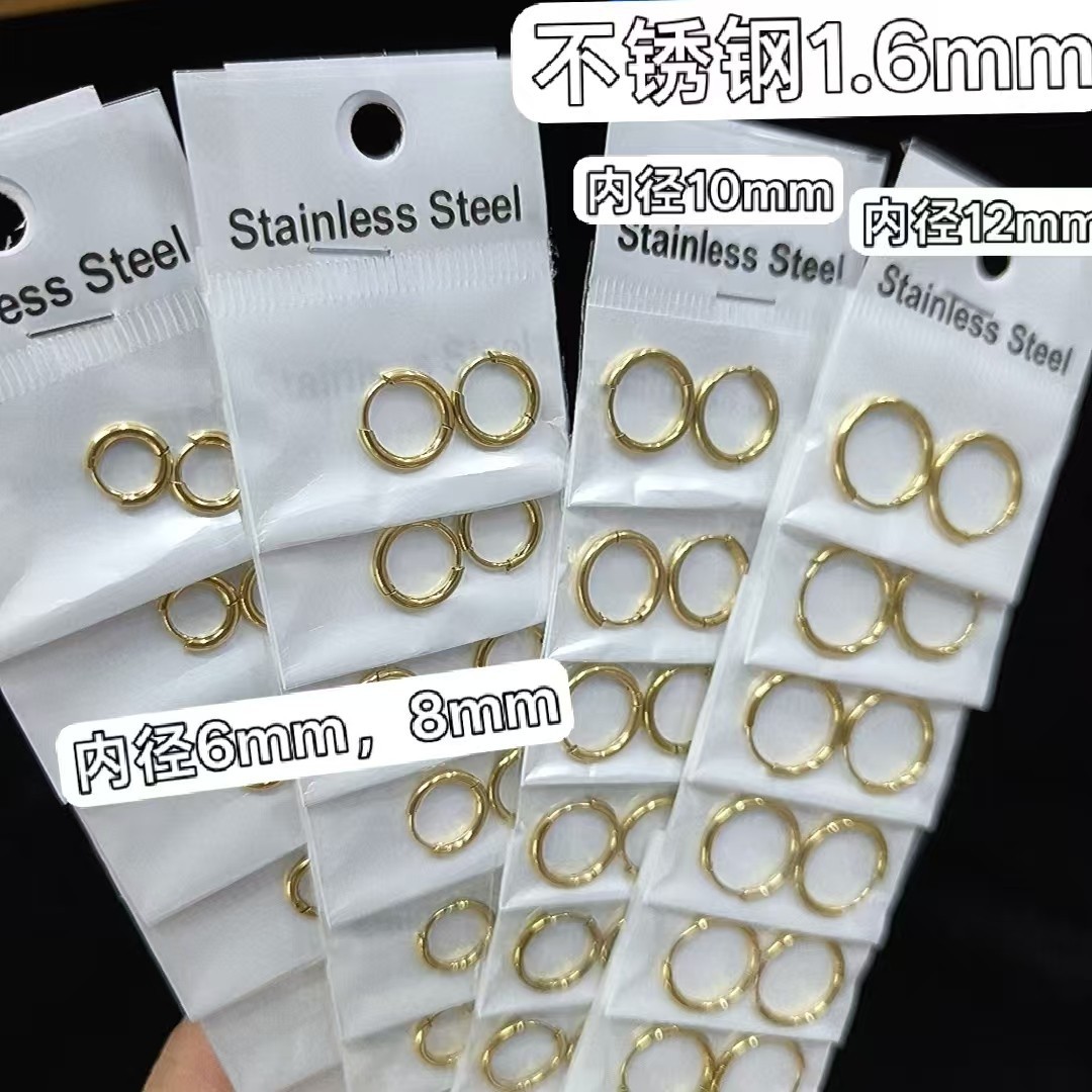 2.5 pendientes de acero de titanio gruesas y el mismo modelo crian orejas joyas de moda con pendientes de acero inoxidable con hilo redondo personalizado image 69