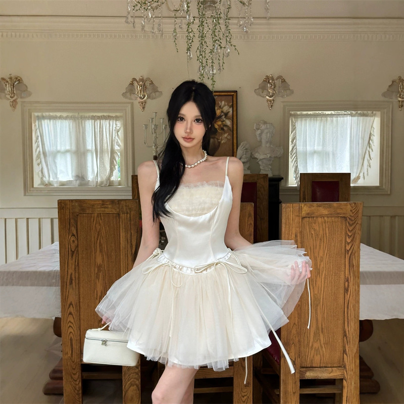 2026 Summer New Style Dreamy Tea Party Fairy Dress Birthday Dress Puffy Skirt Light Luxury High-End Feel with Detachable Skirt Hem 2026 Summer New Style Dreamy Tea Party Fairy Dress Birthday Dress Puffy Skirt Light Luxury High-End Feel with Detachable Skirt Hem