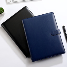 锦兔带扣多功能文件夹pu皮质A4便签本带磁扣商务经理夹资料夹