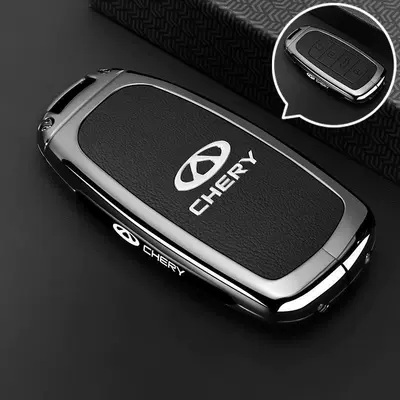 7Plus Car Exploration 06 Buckle — Car key bag - leather-texture-chery-a-model-4-button-black-single-shell