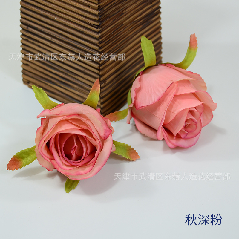 油絵のバラの花の頭のつぼみの芯のバラの花のバラの壁の装飾の手の花の帽子の花はdiyの花輪を作ります。|undefined