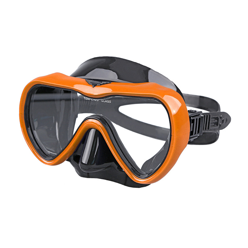 Fabricante de adultos de una sola lente anti-niebla película de vidrio templado de silicona líquida máscara de buceo gafas de buceo profundo