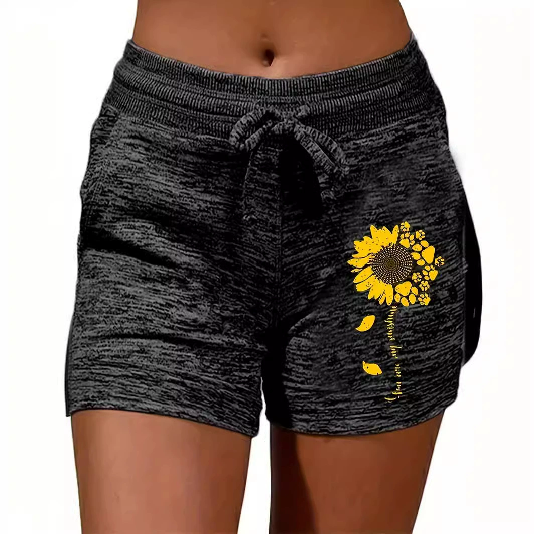 Шорты с принтом женские европейские и американские трансграничные свободные пляжные шорты женские