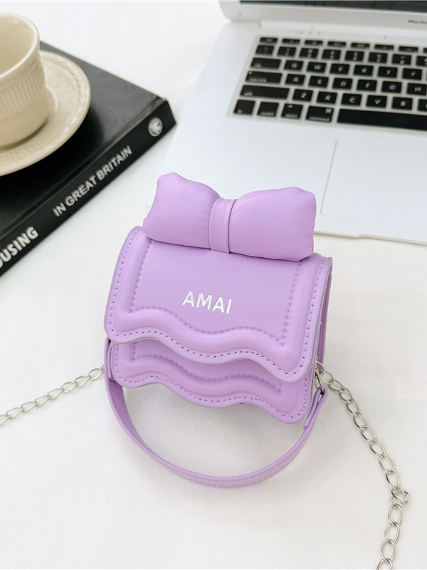 Primavera nuevo estilo coreano mini bolso de hombro de los niños pu arco cadena mensajero bolsa de hombro de las niñas bolsa padre-niño bolsa