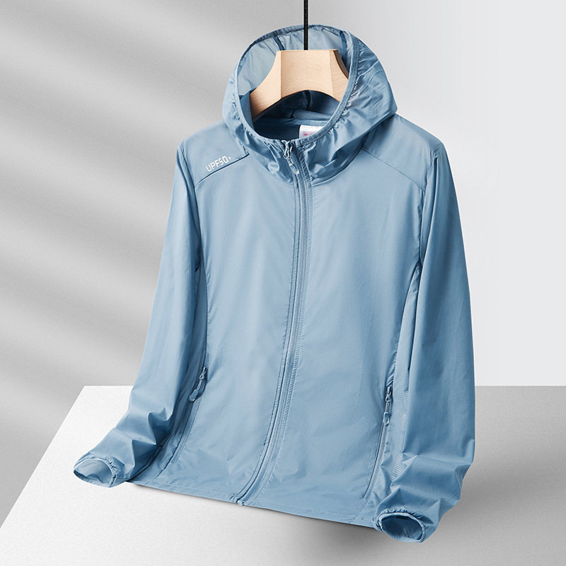 Nueva ropa de protección solar de hielo para hombres UPF + ligera y transpirable pareja al aire libre ropa de protección solar puede imprimir LOGO